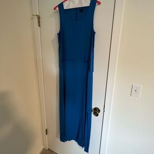Theory Inami silk maxi dress. Bright blue! Medium.